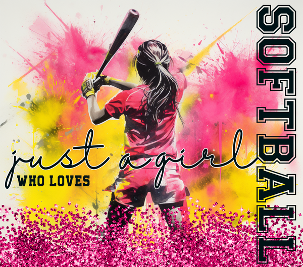 Softball Girl (Pink) 20 oz Skinny Straight Tumbler