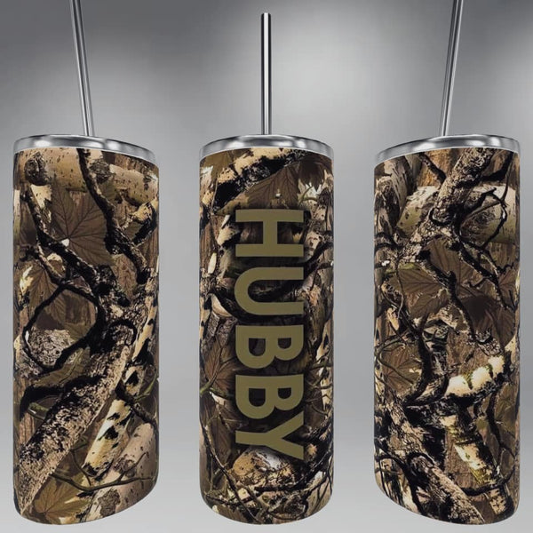 Title: Hubby Camouflage Tumbler