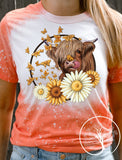 Sunflower Cow Bleached Orange T Shirt