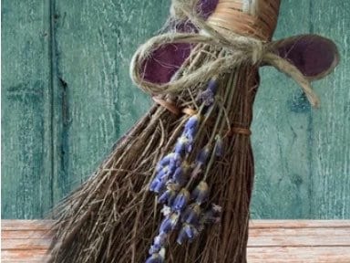 Cinnamon Scented with Lavender Sprigs 5” Besom /Broom /Decor